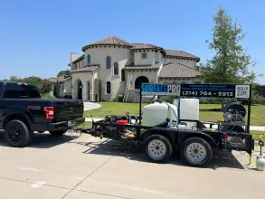 Surface Pro Power Wash rig on site at a luxury home in Plano, TX