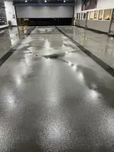Freshly cleaned commercial showroom floor in Dallas, TX