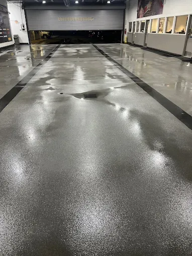 Freshly cleaned commercial showroom floor in Dallas, TX